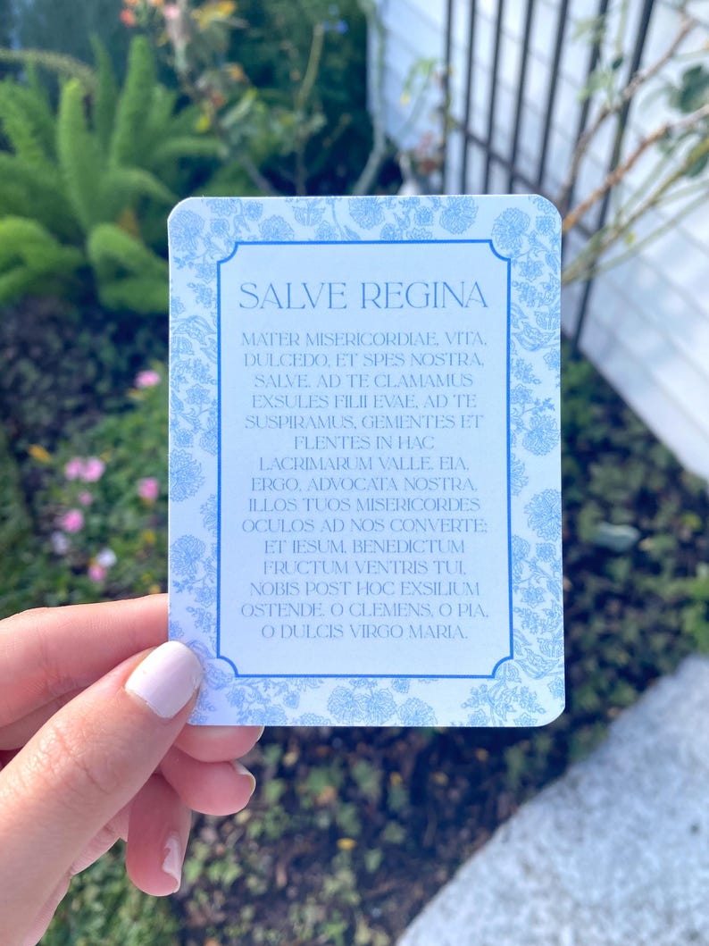 Salve Regina Prayer Card - Etsy