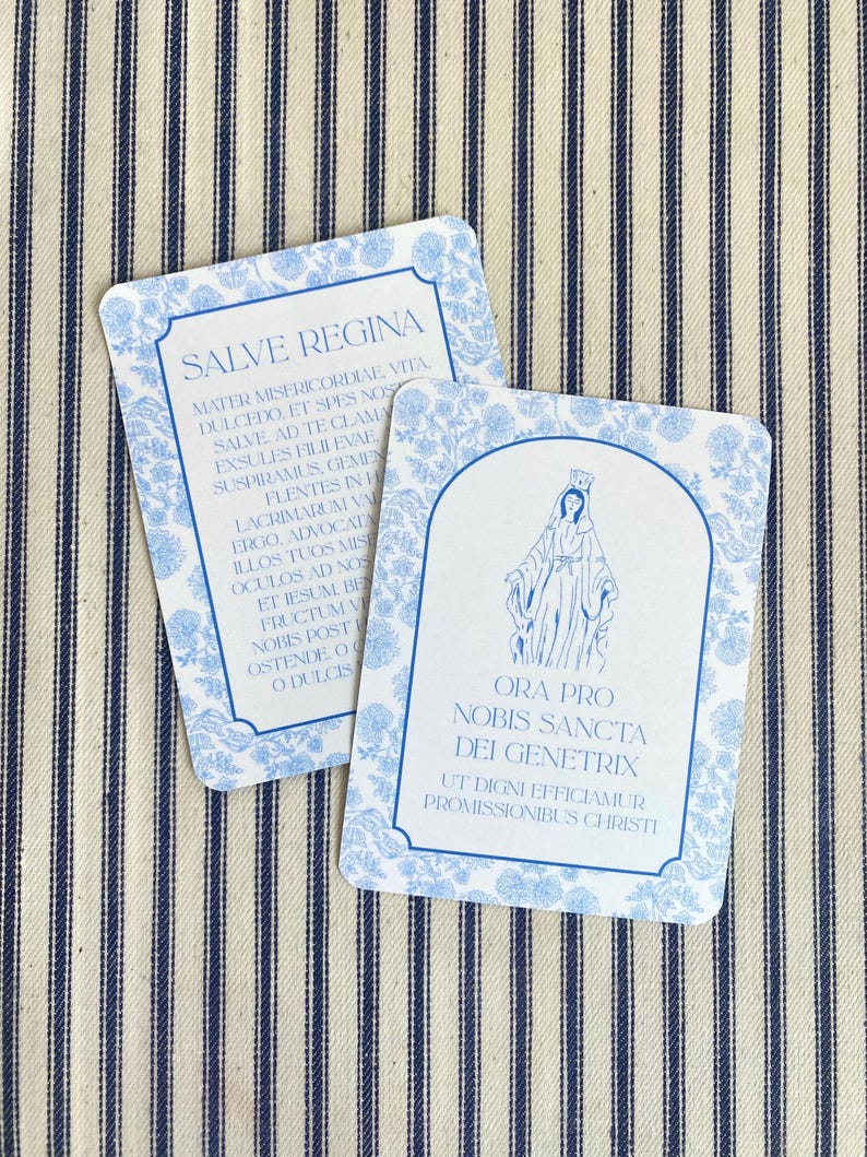 Salve Regina Prayer Card - Etsy