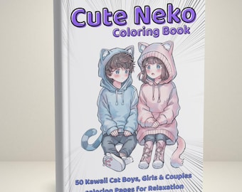 Kawaii Neko Coloring Book – Anime Cat Girls & Boys (Digital Download)
