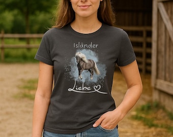 Isländer Pferde Shirt Damen–  Pferdeliebe T-Shirt– Geschenk Reiterin&Pferdeliebhaber– Geschenkidee Pferdemädchen- Pferde Geburtstagsgeschenk