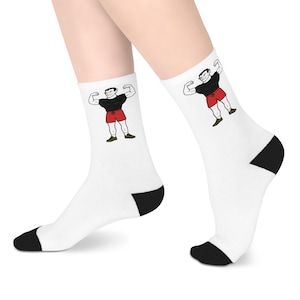 Fun Fitness Mid-Length Socks - Motivational Athletic Socks, Gift for Gym Lovers, Cute Workout Accessory, Sock Gift for Her