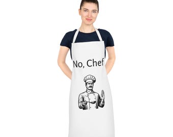 No, Chef, Delantal de chef divertido, Regalo de cocina divertido, Delantal de cocina para adultos, Regalo único para cocineros caseros