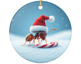Adorno festivo de hormiga, recuerdo navideño, regalo para amantes de las hormigas, decoración única para el árbol, decoración navideña de invierno
