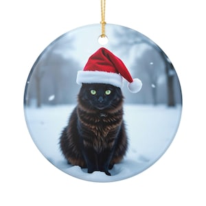 Festive Cat Ornament, Christmas Decoration, Holiday Gift, Cat Lover&#39;s Decor, Winter Keepsake, Unique Home Decor