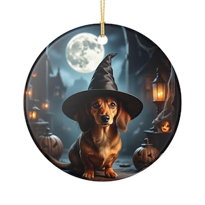 Dachshund Halloween ornament