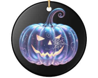Halloween Pumpkin Ceramic Ornament, Festive Decoration, Home Decor, Halloween Party Favor, Holiday Gift, Autumn Decor