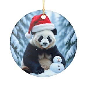 Panda Ornament: Holiday Decor, Christmas Tree Decoration, Gift for Animal Lovers, Winter Decor, Cute Home Accessory