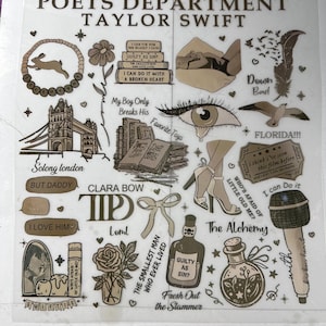 Taylor, Swiftie, dział poetów, TS, TTPD, transfer DTF, gotowy do druku.