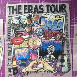Eras Tour Red Lips & Glasses, TS, Taylor, Red, 13, Transfer DTF, Gotowe do druku.