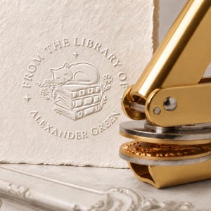 Personlig bokpräglare/Anpassad bokstämpel/Från biblioteket/Bibliotekspräglare/Självfärgande/Ex Libris/Presenter för bokälskare/Julklappar