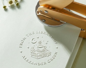 Personalized Book Embosser/Custom Book Stamp/From The Library Of/Library Embosser/Self Inking/Ex Libris/Book Lover Gifts/Back To School Gift