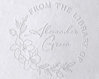 Personalized Book Embosser/Custom Book Stamp/From The Library Of/Library Embosser/Self Inking/Ex Libris/Book Lover Gifts/Back To School Gift