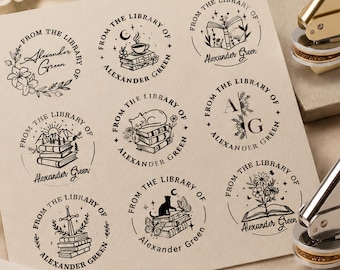 Personalized Book Embosser/Custom Book Stamp/From The Library Of/Library Embosser/Self Inking/Ex Libris/Book Lover Gifts/Back To School Gift