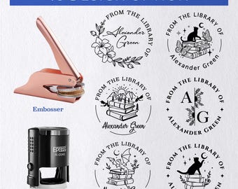 Personalized Book Embosser/Custom Book stamp/From The Library Of Embosser/Self Inking stamp/Ex libris of/Book Belongs to/Book Lover Gift