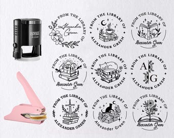 Personalized Book Embosser/Custom Book Stamp/From The Library Of/Library Embosser/Self Inking/Ex Libris/Book Lover Gifts/Back To School Gift