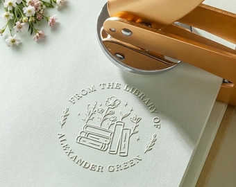 Personalized Book Embosser/Custom Book Stamp/From The Library Of/Library Embosser/Self Inking/Ex Libris/Book Lover Gifts/Back To School Gift
