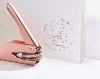 Personalized Book Embosser/Custom Book stamp/From The Library Of Embosser/Self Inking stamp/Ex libris of/Book Belongs to/Book Lover Gift