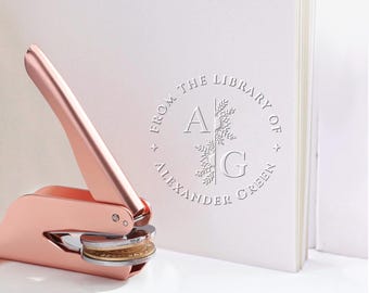 Personalized Book Embosser/Custom Book Stamp/From The Library Of/Library Embosser/Self Inking/Ex Libris/Book Lover Gifts/Back To School Gift