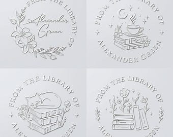 Personalized Book Embosser/Custom Book Stamp/From The Library Of/Library Embosser/Self Inking/Ex Libris/Book Lover Gifts/Back To School Gift