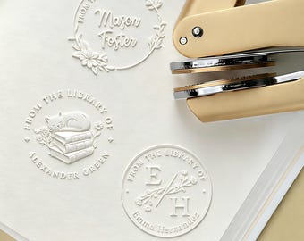 Personalized Book Embosser/Custom Book Stamp/From The Library Of/Library Embosser/Self Inking/Ex Libris/Book Lover Gifts/Back To School Gift
