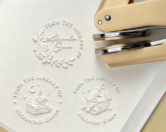 Personalized Book Embosser/Custom Book Stamp/From The Library Of/Library Embosser/Self Inking/Ex Libris/Book Lover Gifts/Gifts for Teachers