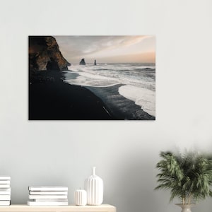 Black Sand Beach Poster | Art Print Iceland Landscapes | Iceland Photo
