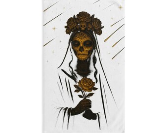 Asciugamano per il Giorno dei Morti, decorazione con teschio di zucchero, asciugamano da cucina per Halloween, regalo unico per la casa, arredamento boho per la casa