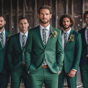 Men's Two-Piece Suit: Slim Fit Green - Wedding and Formal Wear