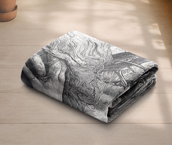 Weeping Angel 100% Cotton Woven Blanket, Gothic Christian Decor