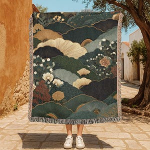Abstract Music Instrument 100% Cotton Woven Blanket, Jazz String