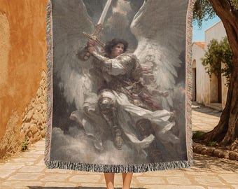 Archangel Michael Religious Rug, Saint Michael Christian Carpet