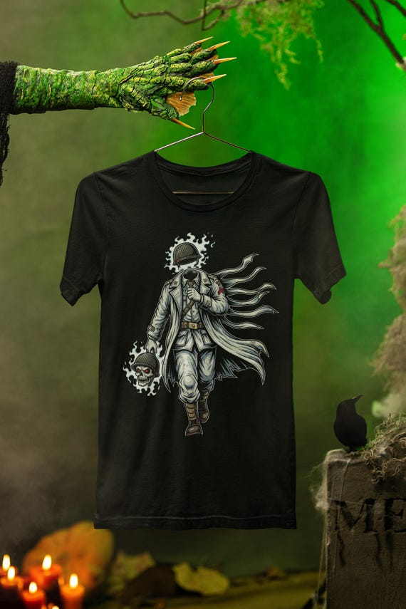 Phantom Commander Halloween T-shirt Ghost Soldier With Mic