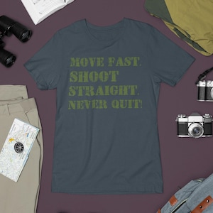 Move Fast Shoot Straight Infantry Shirt, 11B Army Military Quote Tee, Proud Infantry MOS Gift, Military-Style Shirt for Soldiers, Veterans