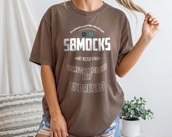 Mockup di t-shirt Comfort Colors 1717 Espresso, Smart PSD