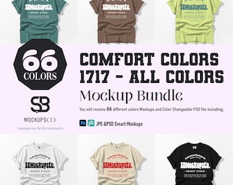 Comfort Colors 1717 T-Shirt Mockup Bundle: Alle Farben (PSD & JPG)