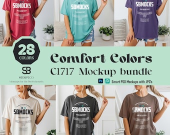 Comfort Colors 1717 Shirt Mockup Bundle, Smart PSD, 28 Colors