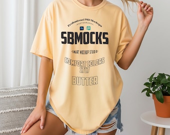 Comfort Colors 1717 Butter T-Shirt Mockup, Smart PSD Mockup