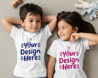 Bella Canvas 3001T White Toddler T-Shirt Mockup, Family Matching (Digital Download)