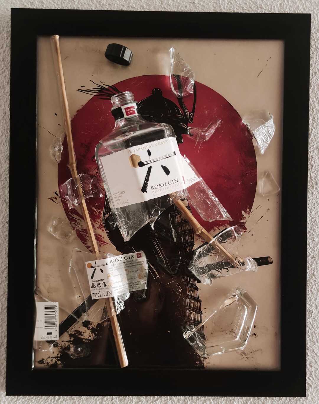 除雪用品 ROKU GIN Resin art Roku Gin, Samurai Broken Bottle Art - Etsy
