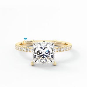 Lab Grown 0.75CT Princess Cut Diamond Engagement Ring