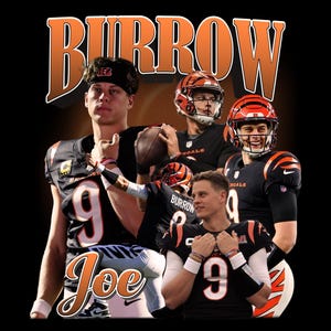 Joe Burrow T Shirt Design PNG Instant Download 300 Dpi