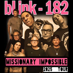 bLink-182 Missionary Impossible 2025 Tour TShirt PNG Design, Bootleg Tee, Instant Download And Ready To Print