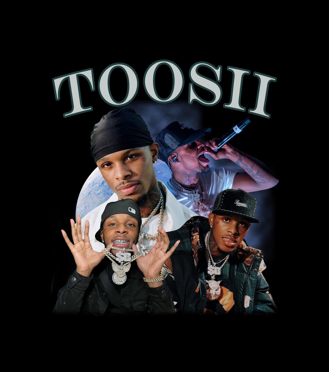 Toosii PNG, T-shirt Design, Bootleg Tees Design, Ready to Print ...