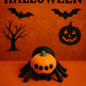 Portachiavi a forma di zucca ragno di Halloween – Gambe articolate e mobili – Portachiavi spettrale stampato in 3D – Regalo di Halloween e giocattolo da scrivania
