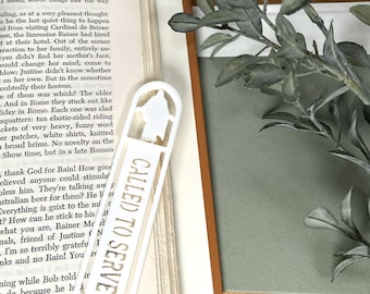 LDS Missionary Bookmark "Called to Serve" Words Engraved | Bulk LDS Gift, Handout, Giveaway | Christus Mission Bookmark!