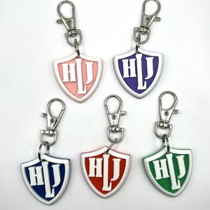 Llavero HLJ Paquete de 5! Perfecto para obsequios o recordatorios de la Primaria SUD. Verde, rosa, azul, rojo y morado.