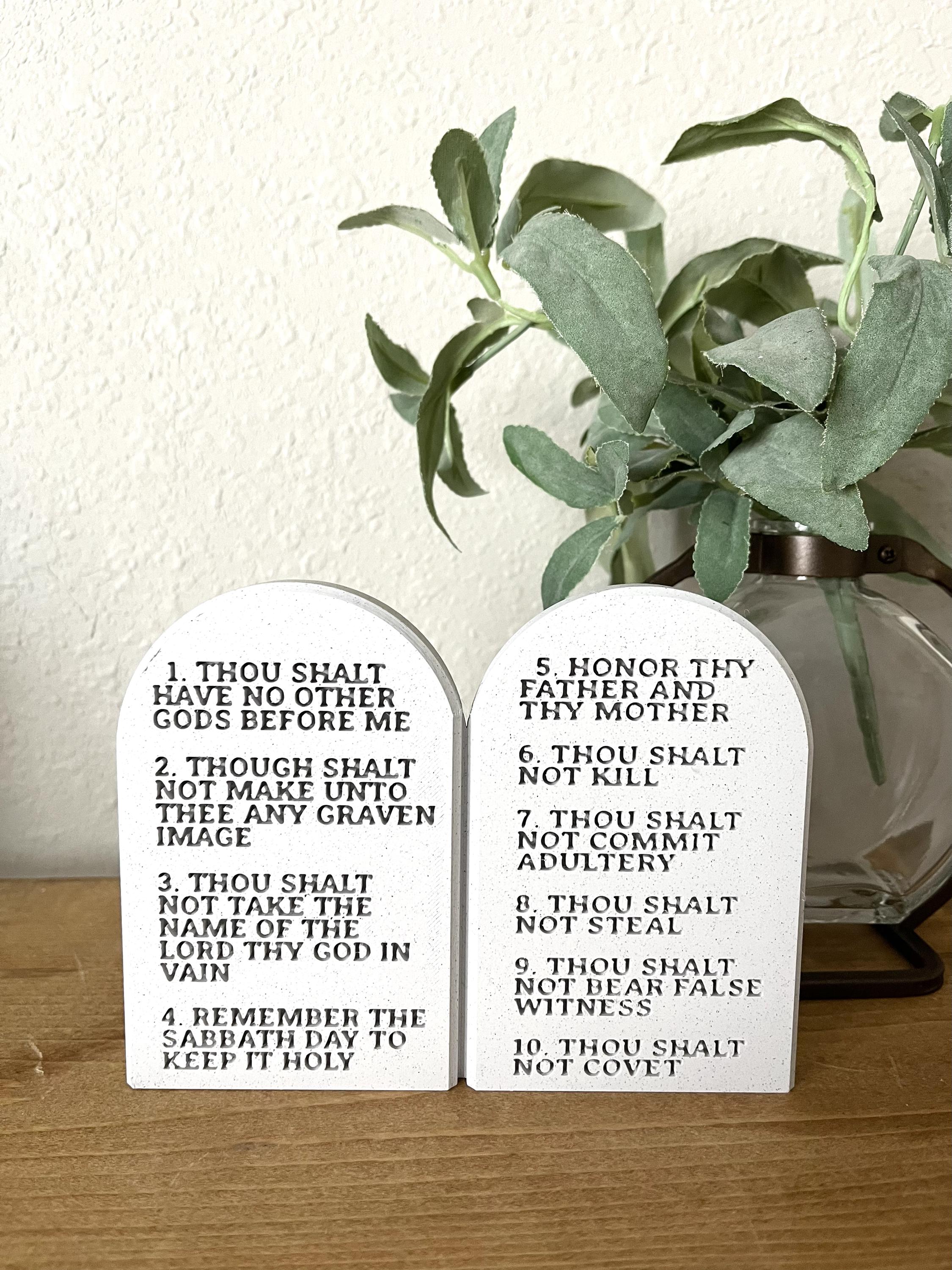 Ten Commandments Models 10 Commandment Tablets Model With English Commandments on One Side and ...