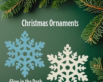 Glow in the Dark Christmas Ornament 3D Printed Ornament That Shines at Night Custom Handmade Xmas Bauble Tree Decor Kids Room & Window Decor