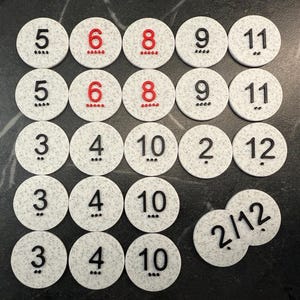 Catan Number Tokens - 3D Printed Hex Numbers for Catan Board Game, 3-4 players, 5-6 players Custom Catan Accessories