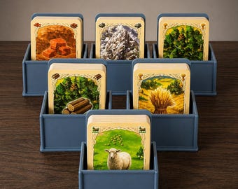 Soporte para cartas de Catan impreso en 3D, organizador de cartas de recursos para el juego Catan, accesorio para juegos de mesa, bandeja para cartas de Los Colonos de Catán, regalo para juegos de mesa.